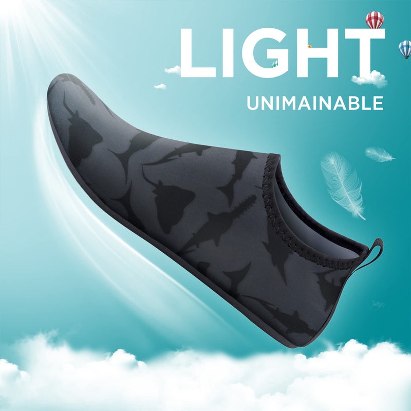 SEEKWAY Water Shoes Barefoot Aqua Socks Non Slip Quick-Dry for Beach Pool Swimming River Lake Women Men Black Shark SK001 - Image 5